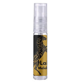 Heldere sprayfles met zwart en goud ontwerp met paardpatroon voor Lattafa Parfum Lail Maleki